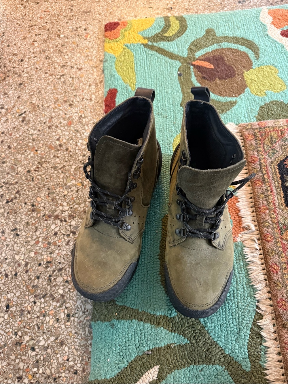Sorel Olive Green Suede Lace-Up Boots